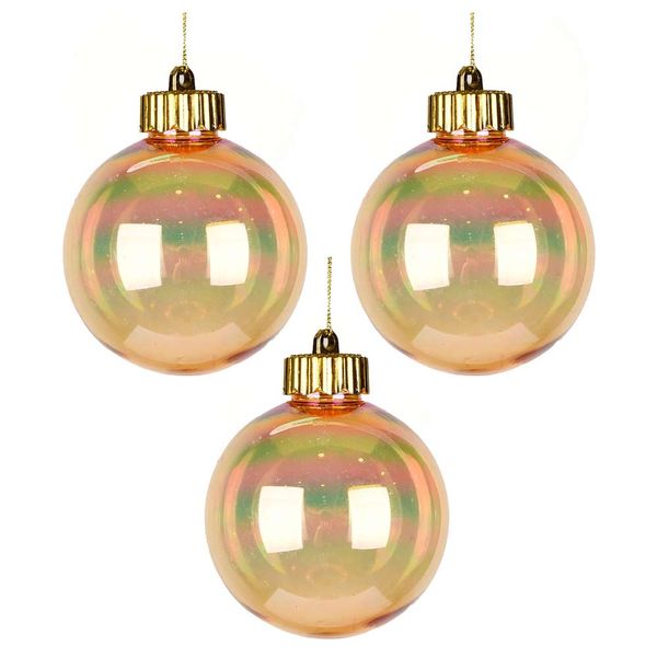 Bola Decorada Iridescente Pvc Jg/3 Und 8Cm