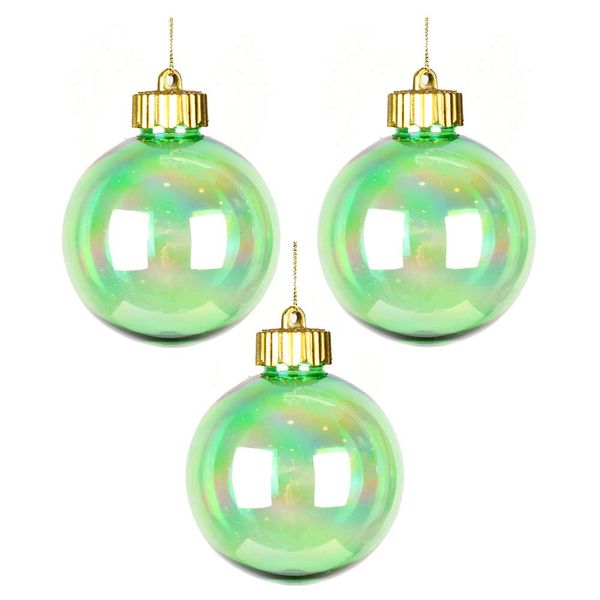 Bola Decorada Iridescente Pvc Jg/3 Und 8Cm