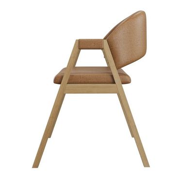 Cadeira Mesa De Jantar Suellen Estofada Reforçada - Balaqui Marrom Claro