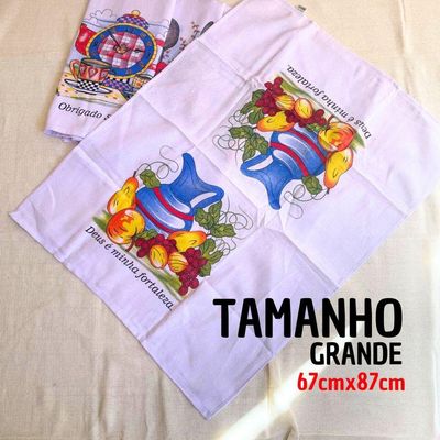 Kit 12 Panos De Prato Gigante 100% Algodão Cobre Tudo Grande Estampado Liso Colorido E Xadrez Modelo Branco Estampado