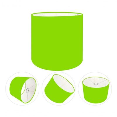 Cúpula Abajur E Luminária Cilíndrica Vivare Cp-7007 ø20x22cm - Bocal Nacional Verde-limão