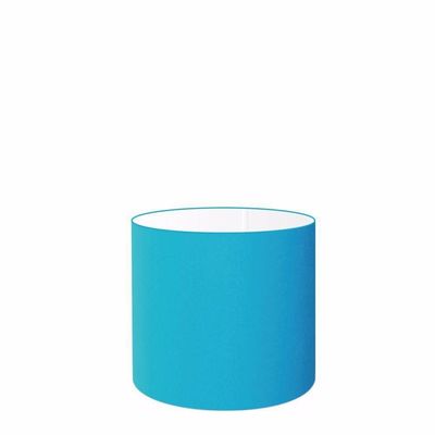 Cúpula Abajur E Luminária Cilíndrica Vivare Cp-7005 ø18x18cm - Bocal Nacional Azul-turquesa