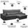Sofá Retrátil Reclinável Para Sala 3 Lugares 250cm Aisha F04 Veludo Cinza Escuro - Lyam Decor