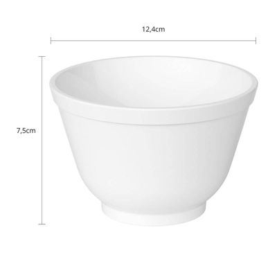 Kit 12 Tigelas Bowl 450ml Plástico Branco Cumbucas Porções Açaí Coza Uno Bares Restaurantes