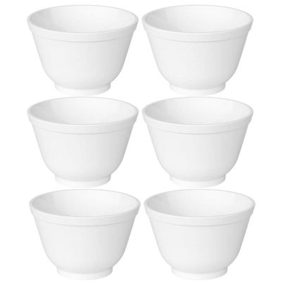 Conjunto 6 Cumbucas de Plástico 450ml Tigela Bowl Branco Coza Uno Multiuso Porções Cozinha