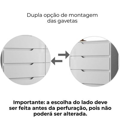 Comoda Georgia 8 Gavetas 147 Cm Branco