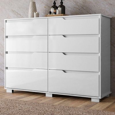 Comoda Georgia 8 Gavetas 147 Cm Branco