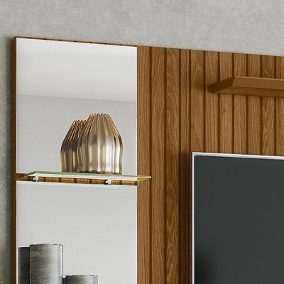 Painel Para Suspenso Intense Lukaliam Até 55 Polegadas Efeito Ripado Freijó-off White