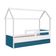 Cama Infantil Bicama Montessoriana Casinha Solteiro Auxiliar Branco com Azul