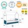 Cama Infantil Bicama Montessoriana Casinha Solteiro Auxiliar Branco com Azul