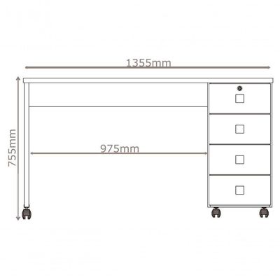 Escrivaninha Para Computador Office Em Mdp 25mm Com 4 Gavetas Dubai Lukaliam Móveis Branco Branco