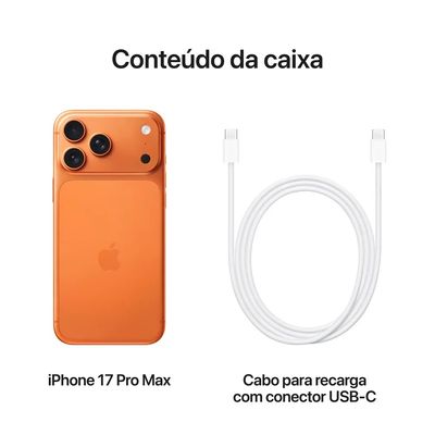 iPhone 17 Pro Max (2TB) Laranja-Cósmico, Tela de 6,9", 5G e Câmera de 48MP
