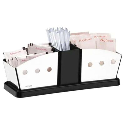 Kit 12 Porta Sachês em Inox Brinox Suporte Açúcar Colherinha Adoçante Café Chá Restaurante Padaria