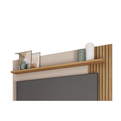 Painel Quarto P- Tv Até 65 Pol Jade Ripada 150x183cm Freijo-off White - Caemmun