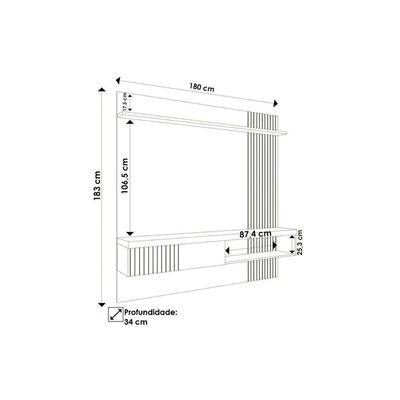 Painel Quarto P- Tv Até 65 Pol Jade Ripada 180x183cm Buriti-fendi - Caemmun
