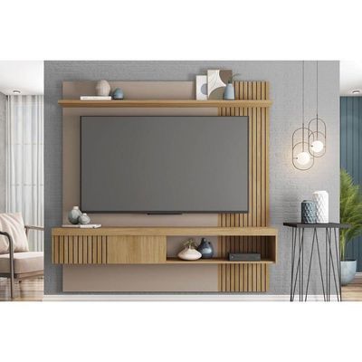 Painel Quarto P- Tv Até 65 Pol Jade Ripada 180x183cm Buriti-fendi - Caemmun