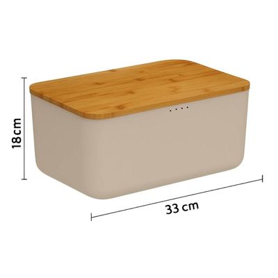Kit 2 Porta Pães com Tampa Migalheira Bambu 33cm Empilhável Ou Cesto para Café da Manhã