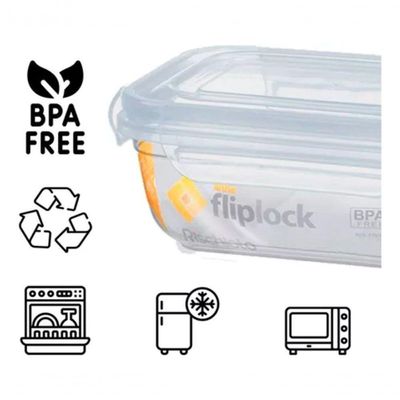 Pote Fliplock Em Plástico Transparente 1400 Ml Rischioto