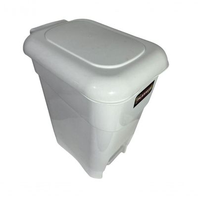 Coletor Cesto Lixeira De Pedal 12 Lt Plasnew Branco