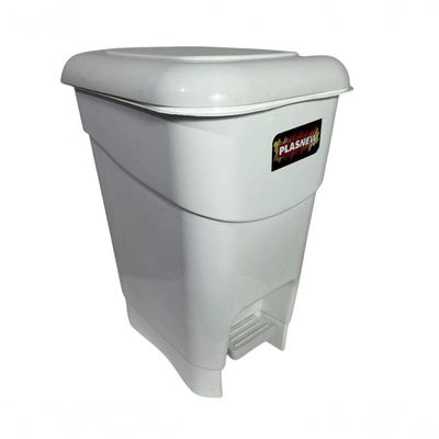 Coletor Cesto Lixeira De Pedal 12 Lt Plasnew Branco