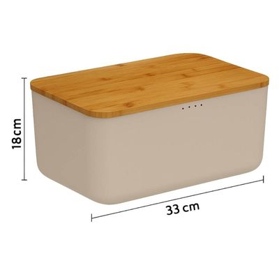 Conjunto Boleira com Cúpula e Migalheira Porta Pão com Tampa Prato Bolos Doces Bege Bambu Ou