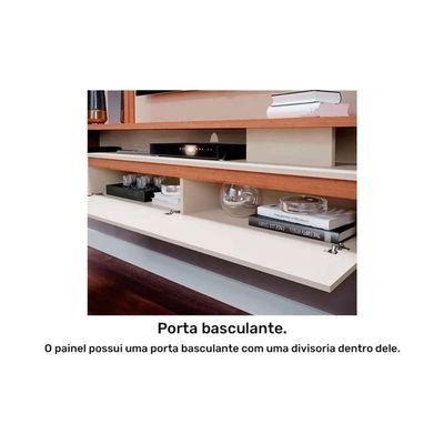 Painel Quarto P- Tv Até 60 Pol Treviso C- 1 Porta E Nicho 180x153cm Off White-cinamomo - Permóbili