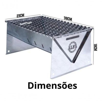 Churrasqueira Portátil Dobrável Inox Carvão Camping 1259a