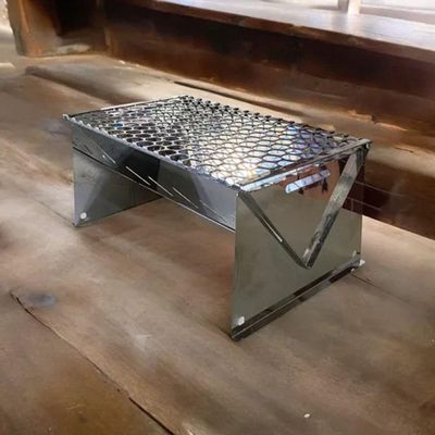 Churrasqueira Portátil Dobrável Inox Carvão Camping 1259a