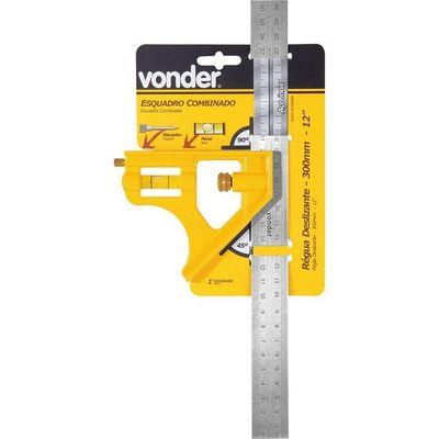 Esquadro Combinado 12 Aço Inox - Vonder