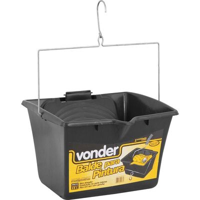 Balde Plástico Para Pintura 15l 38x37,5x25cm Preto Vonder