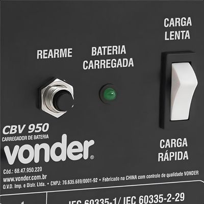 Carregador De Bateria 25-90ah 12V Cbv950 - Vonder 220V