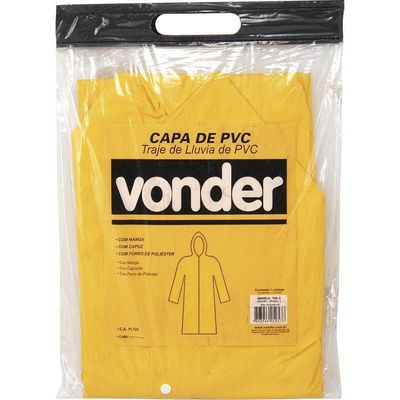 Capa De Chuva Pvc Com Forro Gg Amarela Ca11125 Vonder