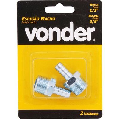 Espigão Fixo Macho Para Mangueira 3-8 Rosca 1-2 Npt Aço Zi
