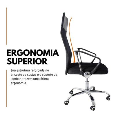 Cadeira De Escritório Nagano Tela Mesh Giratória