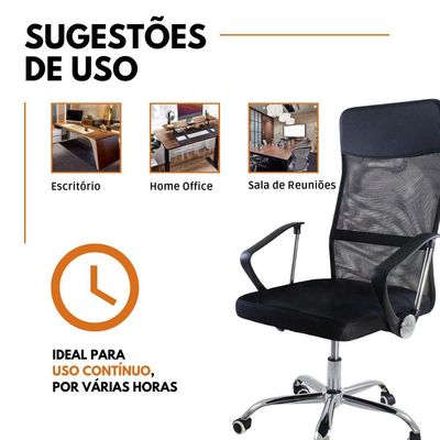 Cadeira De Escritório Nagano Tela Mesh Giratória