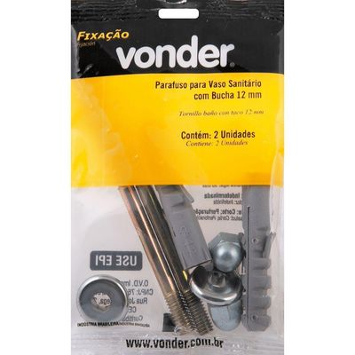 Conjunto Fixação Para Sanitário 12mm Latonado Com 2 Pçs Vonder