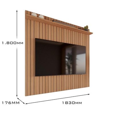 Painel Efeito Ripado 3d Para Até 70 Polegadas Sevilla 183cm Jequitibá