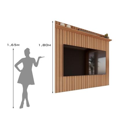 Painel Efeito Ripado 3d Para Até 70 Polegadas Sevilla 183cm Jequitibá