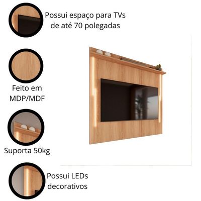 Painel Com Led Para Até 70 Polegadas Sevilla 183cm Jequitibá