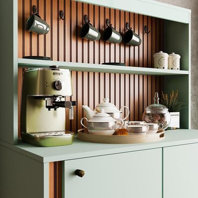 Cantinho Do Café Dolce - 2 Portas Mdf Menta-freijó Ripado - Movelove Menta-freijó Ripado