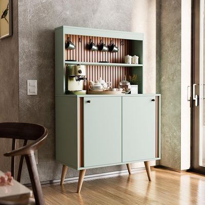 Cantinho Do Café Dolce - 2 Portas Mdf Menta-freijó Ripado - Movelove Menta-freijó Ripado