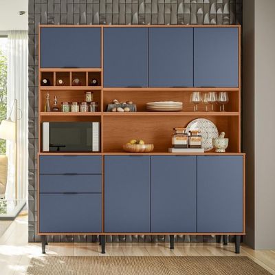Cozinha Compacta Viena 8 Portas E 2 Gavetas Lukaliam Móveis Jequitiba-azul Lord