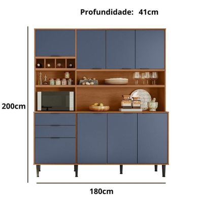 Cozinha Compacta Viena 8 Portas E 2 Gavetas Lukaliam Móveis Jequitiba-azul Lord