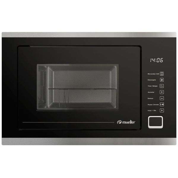 Forno Micro-ondas De Embutir Mueller 25 Litros MMO0225G1 Preto 220V Forno Micro-ondas De Embutir Mueller 25 Litros MMO0225G1 Preto 220V