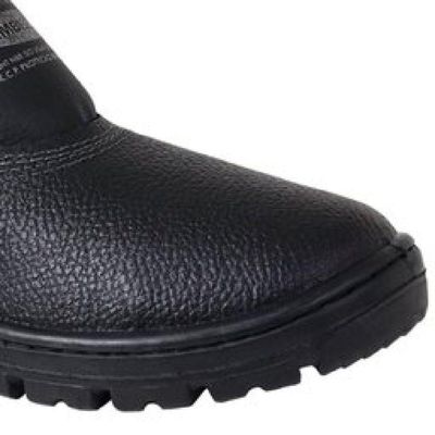 Botina Couro Preto Elásticos Sem Bico N°38 - 017827 - Imbiseg Botina Couro Preto Elastico Sem Bico Nº38 Imbiseg