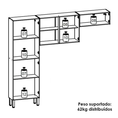Cozinha 3 Pecas Nala 222 Cm Freijo Supremo Cp Ripado Freijo Ktp
