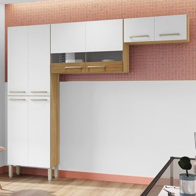 Cozinha 3 Pecas Nala 222 Cm Freijo Supremo Cp Ripado Freijo Ktp