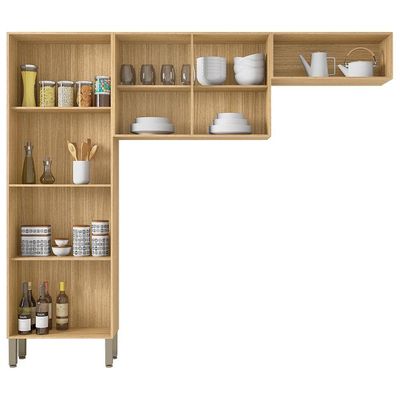 Cozinha 3 Pecas Nala 222 Cm Freijo Supremo Cp Ripado Freijo Ktp