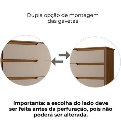 Comoda Georgia 8 Gavetas 147 Cm Carvalho Fendi Moval