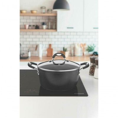 Caçarola Tramontina Mônaco Induction Com Revestimento Antiaderente Starflon Premium Preto Com Tampa 22cm
